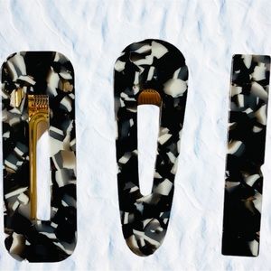 SETS of 3 Pcs. ACRYLIC Hair Barrette clips for Women